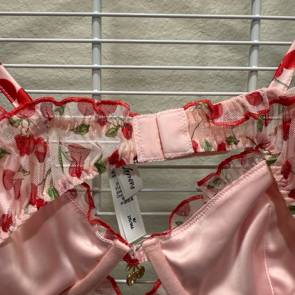 For Love And Lemons Pink Cherry Crop Top - Picture 4 of 5